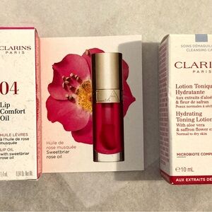 Bundle Clarins Lip Comfort Oil and Toning Lotion Set